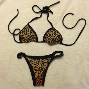 Ombré leopard print bikini